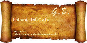 Gabony Dávid névjegykártya